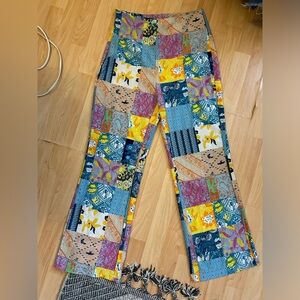 Cider Printed Patchwork Straight Leg Pants